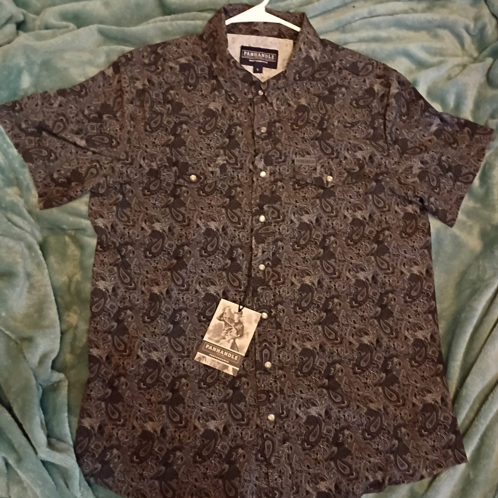 Panhandle Slim Black Paisley Casual Shirt